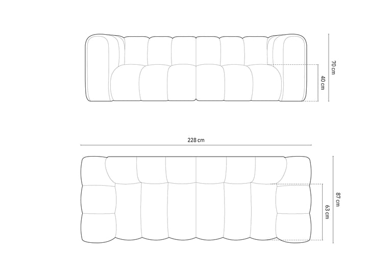 3-zitsbank Lupine velvet