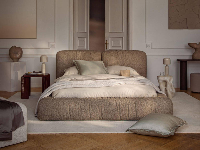 Bedframe Martina bouclé 140 x 200 met opbergruimte