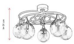 Plafondlamp Darnall 5-lichts