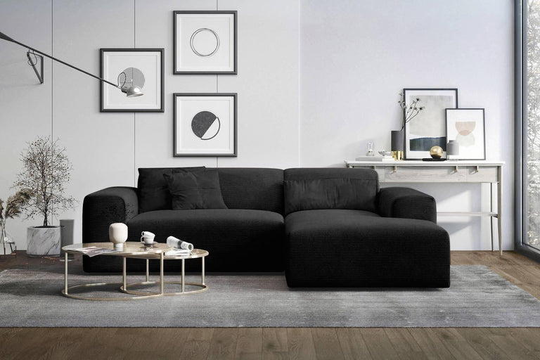 Hoekbank Nina rechts ribstof