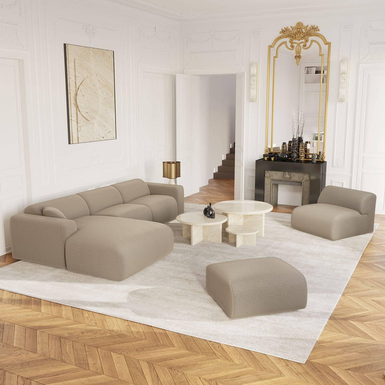 Fauteuil Myra zonder armleuningen bouclé