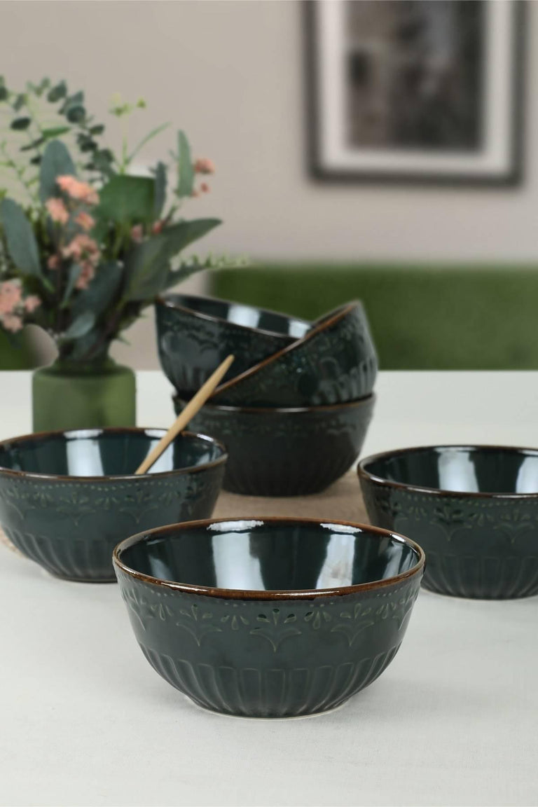 hermia-set van 6 kommen charles keramiek-donkergroen--keramiek-servies-koken & tafelen3