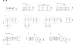 3-zits hoekbank Sky rechts velvet