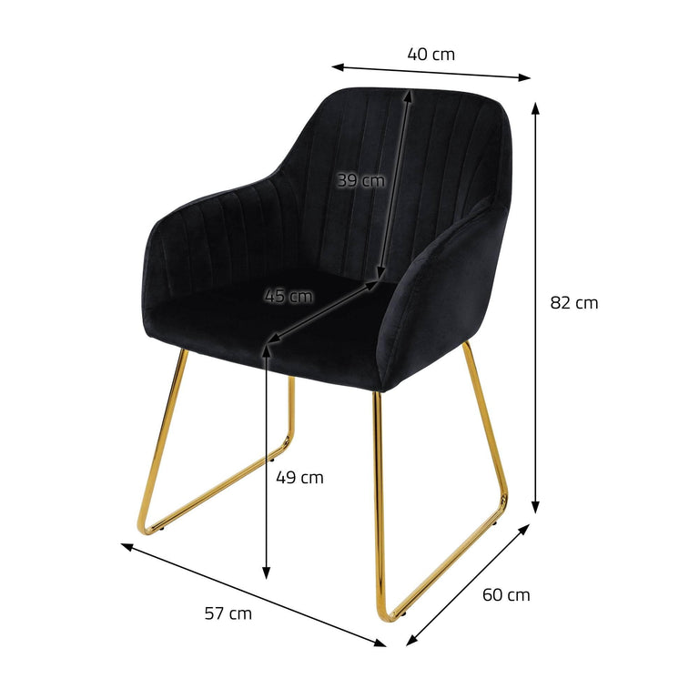 Set van 4 eetkamerstoelen Mili velvet