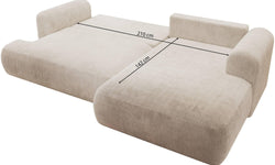 Hoekslaapbank Philipa ribstof links