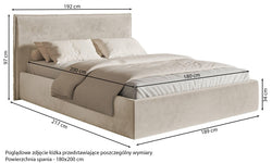 Bedframe Esmay velvet 180 x 200 cm