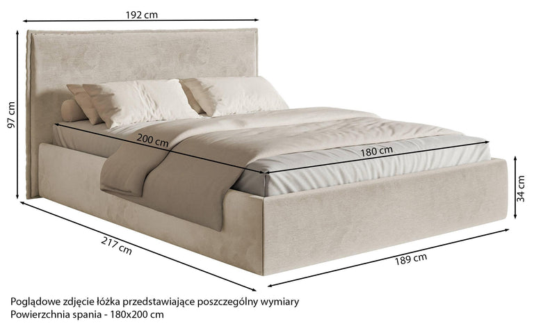 Bedframe Esmay velvet 180 x 200 cm