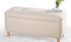 Bankje met opbergruimte Rocio linnen