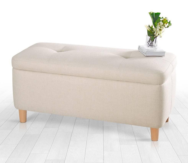 Bankje met opbergruimte Rocio linnen