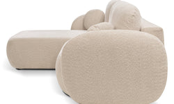 Hoekbank OLAN met slaapfunctie links bouclé