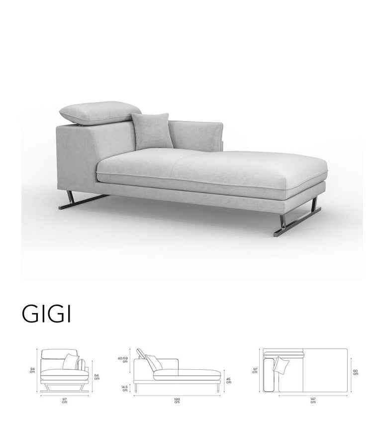 Chaise longue Gigi rechts velvet