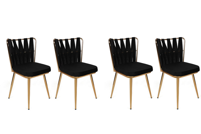 Set van 4 eetkamerstoelen Kusanali velvet