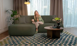 Hoekslaapbank Philipa ribstof links