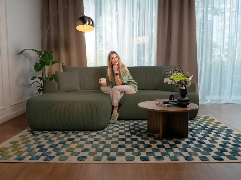 Hoekslaapbank Philipa ribstof links