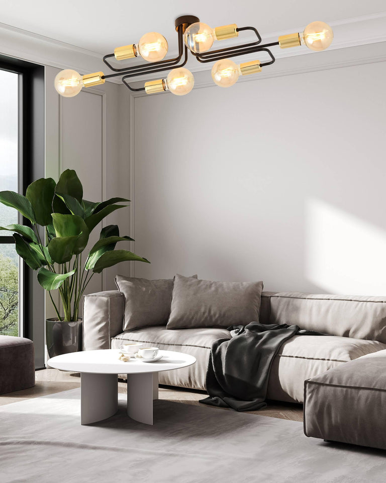 naduvi collection-6-lichts plafondlamp veken premium-goudkleurig--glas-binnenverlichting-verlichting3