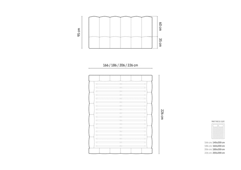Bedframe met opbergvak Lupine 180 x 200 cm