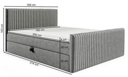 Boxspring Pinehill velvet 160 x 200 cm met opbergruimte