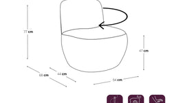 sia-home-fauteuil-jenavelvetdraaibaar-beige-velvet-(100% polyester)-stoelen- fauteuils-meubels7