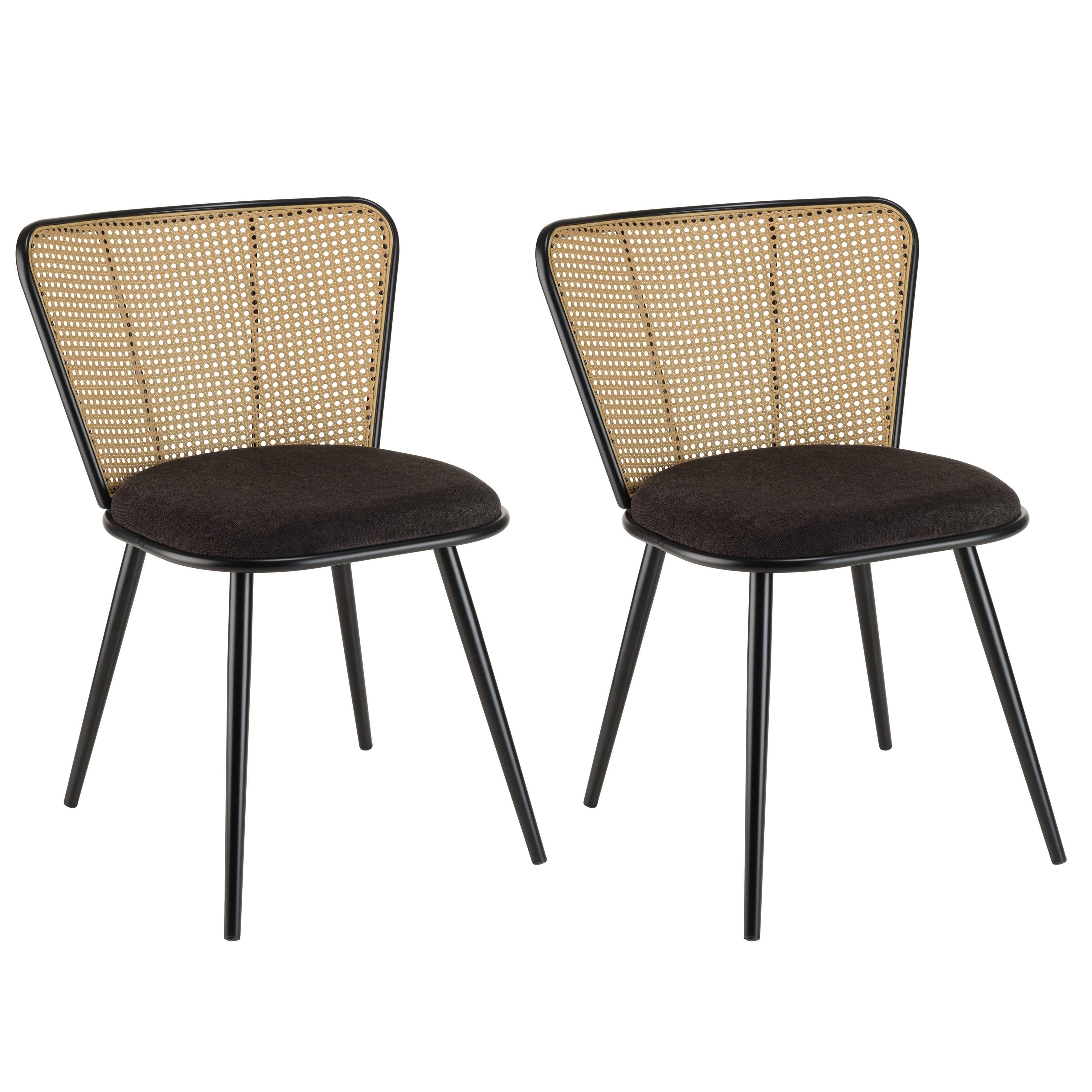 Set van 2 eetkamerstoelen LOVERNA Corduroy Donkerblauw
