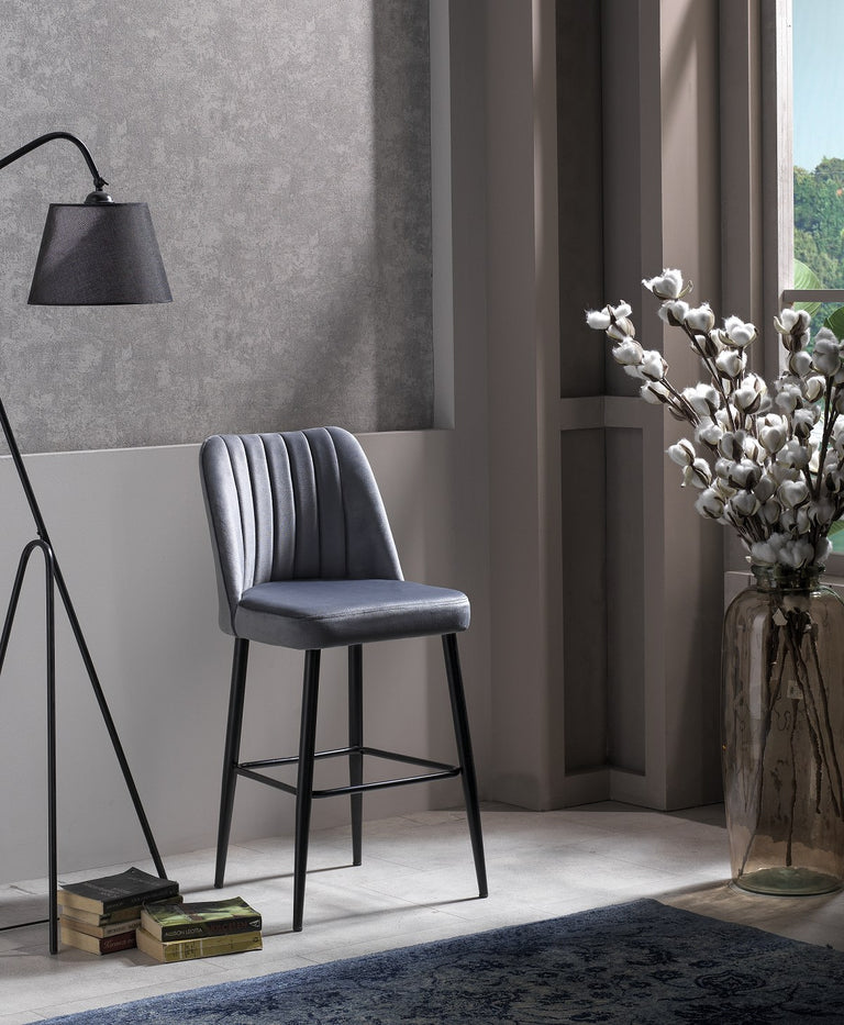 kalune design-set van 4 barstoelen katie-grijs--polyester-stoelen & fauteuils-meubels2