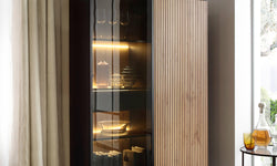 naduvi-collection-wandkast-tosena met verlichting-zwart-eikenfineer-kasten-meubels6