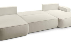 U-slaapbank Monteno bouclé met opbergruimte