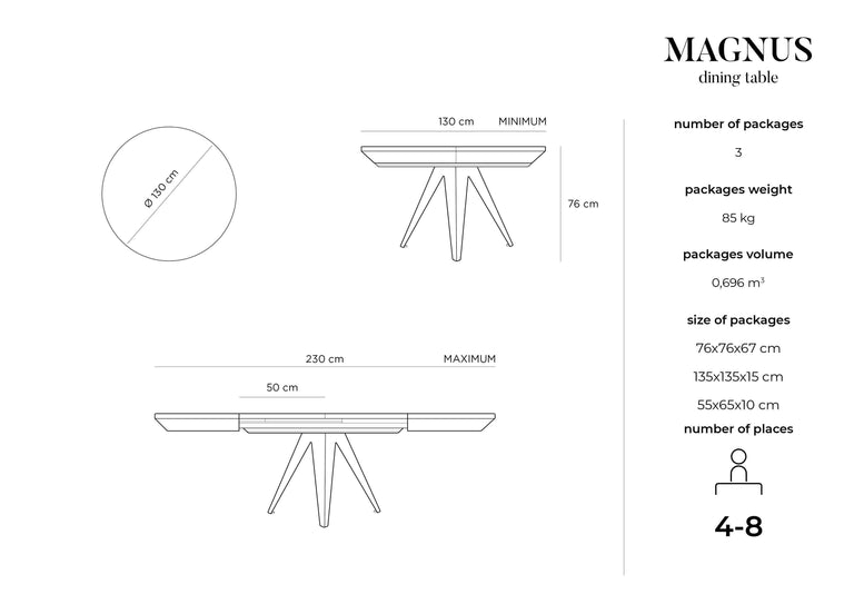 Eettafel Magnus uitschuifbaar