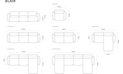 Hoekbank Blair links velvet