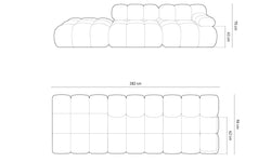 Modulaire 3-zitsbank Tropea links velvet