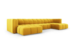 Panoramische bank Francesca velvet 5-zits