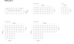 3-zitshoekbank Halley velvet rechts