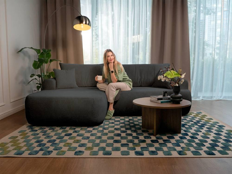 Hoekslaapbank Philipa ribstof links