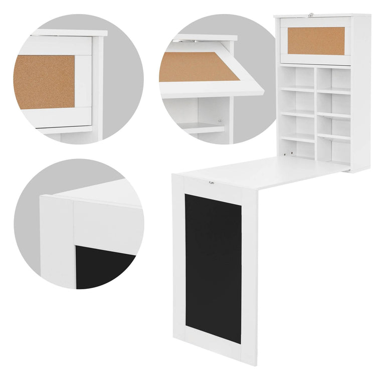Wandbureau met schoolbord Annet inklapbaar Wandbureau met schoolbord Annet inklapbaar