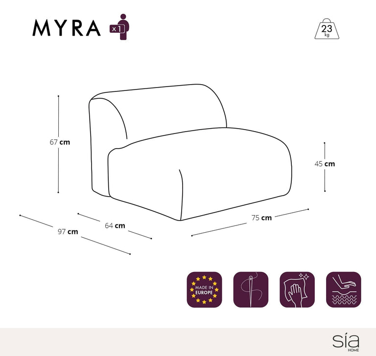 Fauteuil Myra zonder armleuningen