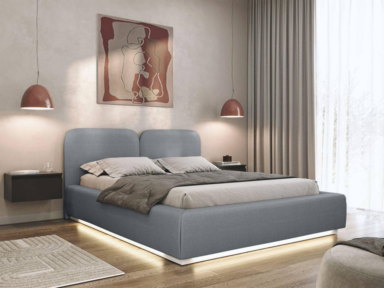 Bedframe Cremona chenille 180 x 200 cm met verlichting en opbergruimte