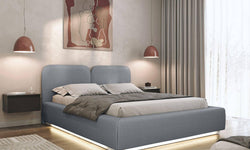 Bedframe Cremona chenille 180 x 200 cm met verlichting en opbergruimte