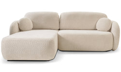 Hoekbank OLAN met slaapfunctie links bouclé