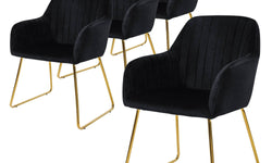 Set van 4 eetkamerstoelen Mili velvet