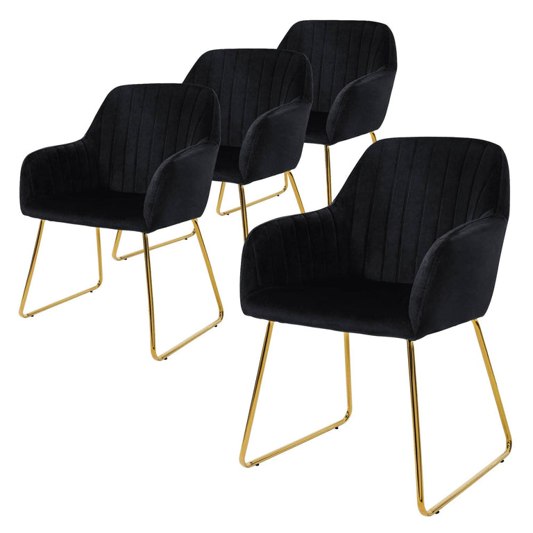 Set van 4 eetkamerstoelen Mili velvet