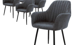 Eetkamerstoel Perrin lederlook set van 6