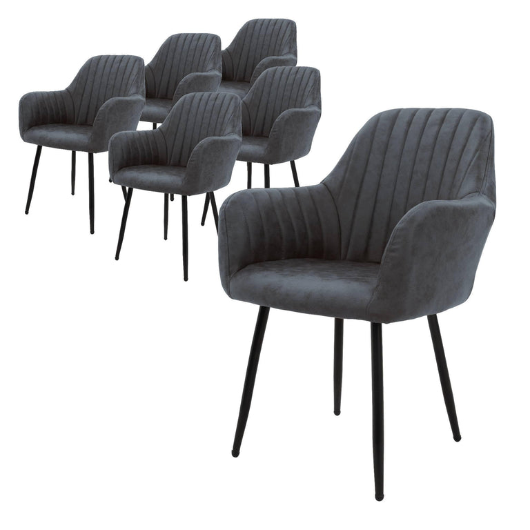 Eetkamerstoel Perrin lederlook set van 6