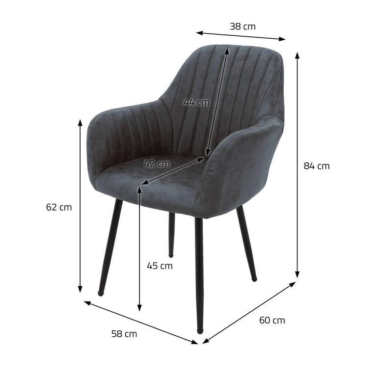 Eetkamerstoel Perrin lederlook set van 6