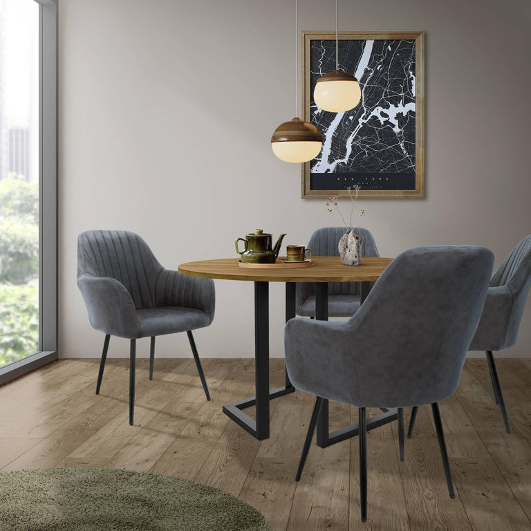 Eetkamerstoel Perrin lederlook set van 6