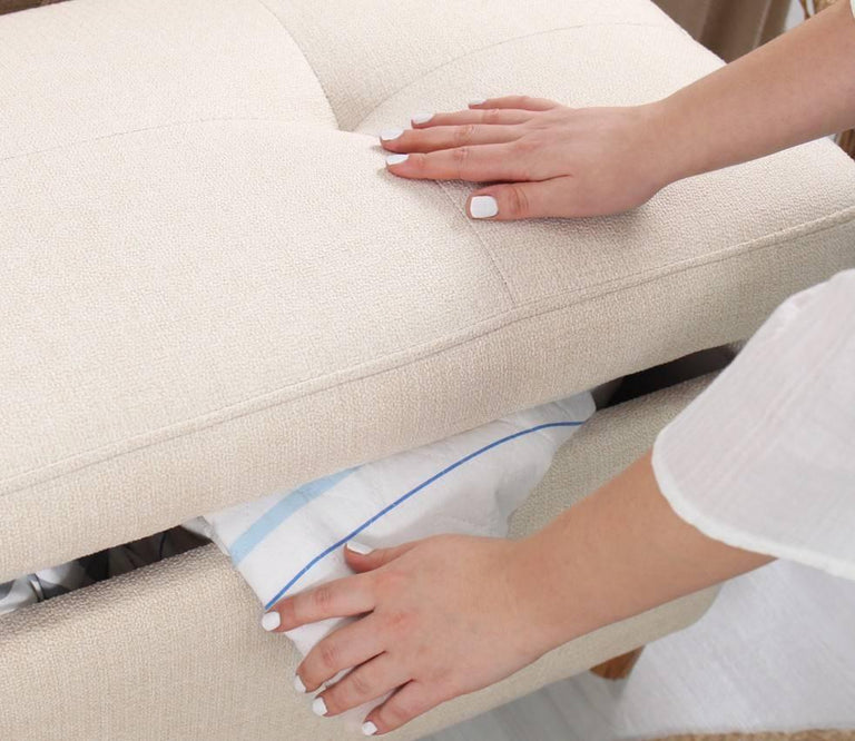 Bankje met opbergruimte Rocio linnen