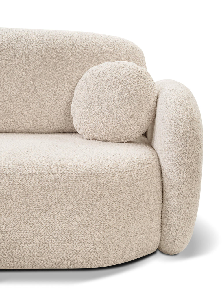 Hoekbank OLAN met slaapfunctie links bouclé