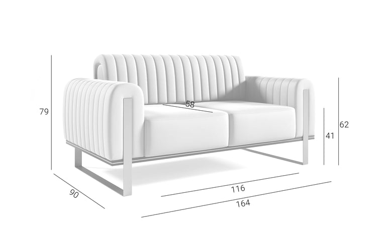2-zitsbank Nouveau velvet