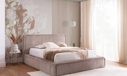 Bedframe Mirras in brede ribstof 180 x 200 cm