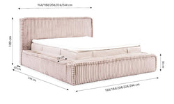Bedframe Mirras in brede ribstof 180 x 200 cm