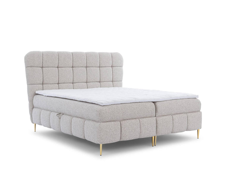 Boxspring Loran in bouclé met opbergruimte 180 x 200 cm