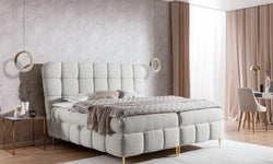 Boxspring Loran in bouclé met opbergruimte 180 x 200 cm